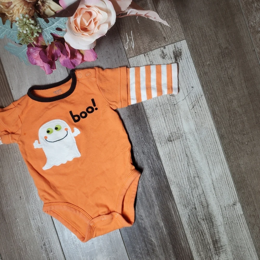 Carter's Size 3m Orange Long Sleeve Striped 